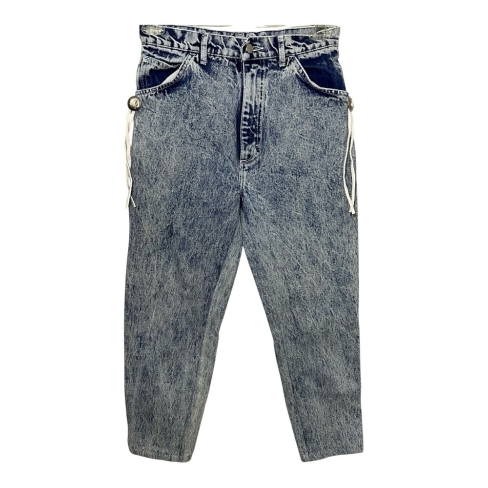 Vintage 80s Acid Wash High Waist Tapered Mom Jeans Grunge Indie Hipster Retro 26